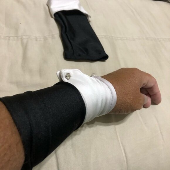 Black and White girls cuffed partial sleeves for dress up - Picture 5 of 7